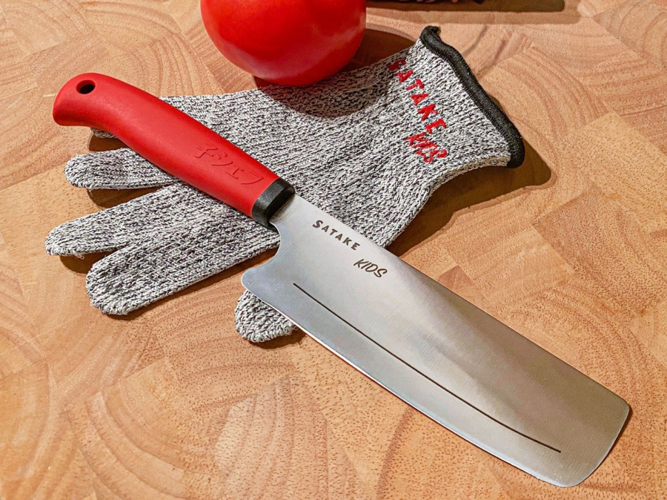 Børnekniv med skæresikker handske - Satake