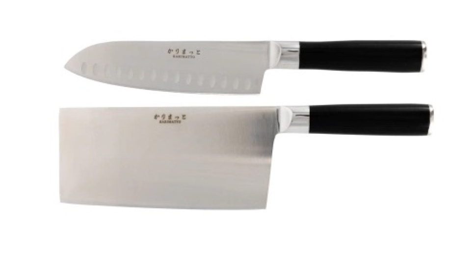 Santokukniv 17,5 cm + kinesisk hakke 18 cm - Karimatto i gruppen Madlavning / Køkkenknive / Kniv-sæt hos The Kitchen Lab (1070-28228)