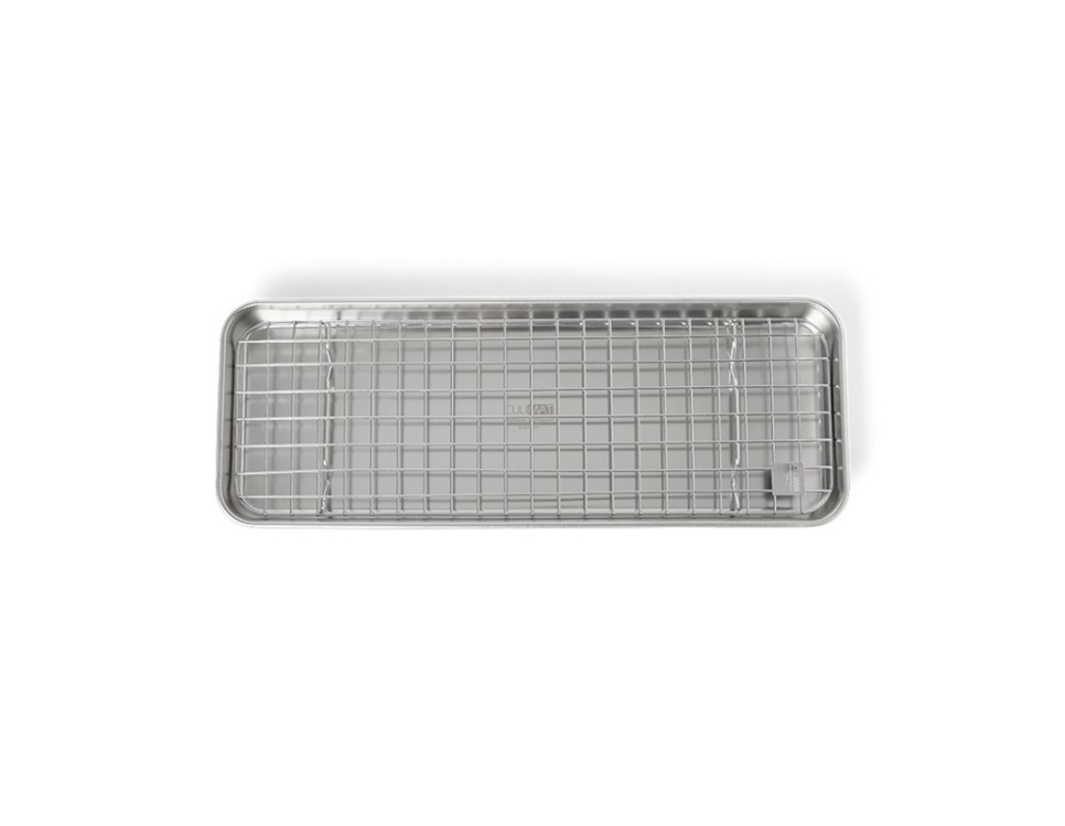 Gastroblech/bageplade med rist, 38x14 cm, rustfrit stål - Culimat i gruppen Madlavning / Forme & Bakker / Bakker og plader hos The Kitchen Lab (1070-36175)
