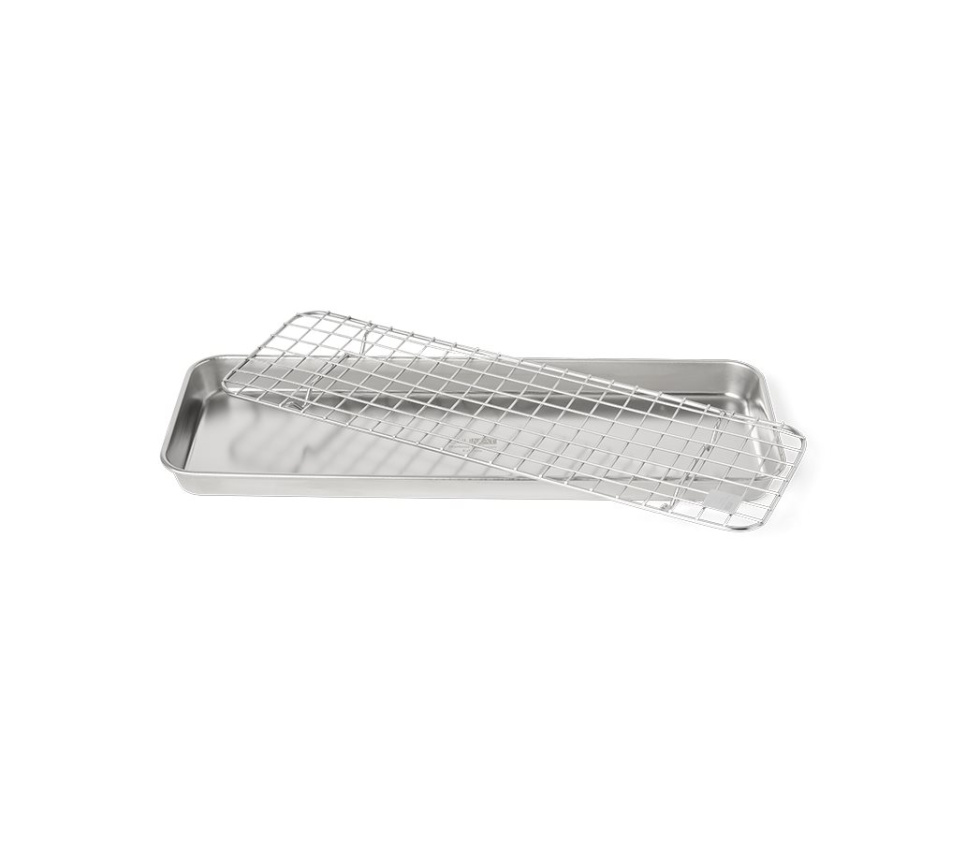 Gastroblech/bageplade med rist, 38x14 cm, rustfrit stål - Culimat