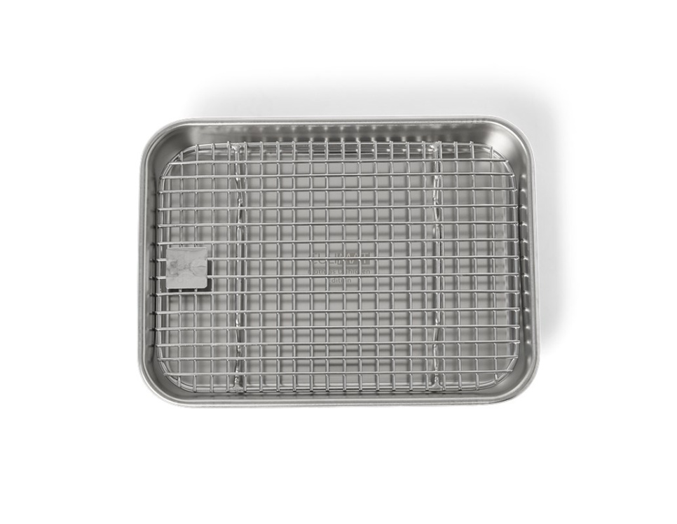 Gastroblech/bageplade med rist, 18x14 cm, rustfrit stål - Culimat i gruppen Madlavning / Forme & Bakker / Bakker og plader hos The Kitchen Lab (1070-36176)