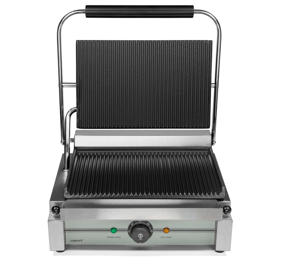 Panini clamp grill, ribbet - Exxent i gruppen Køkkenmaskiner / Varme & Koge / Klemme griller hos The Kitchen Lab (1071-32018)