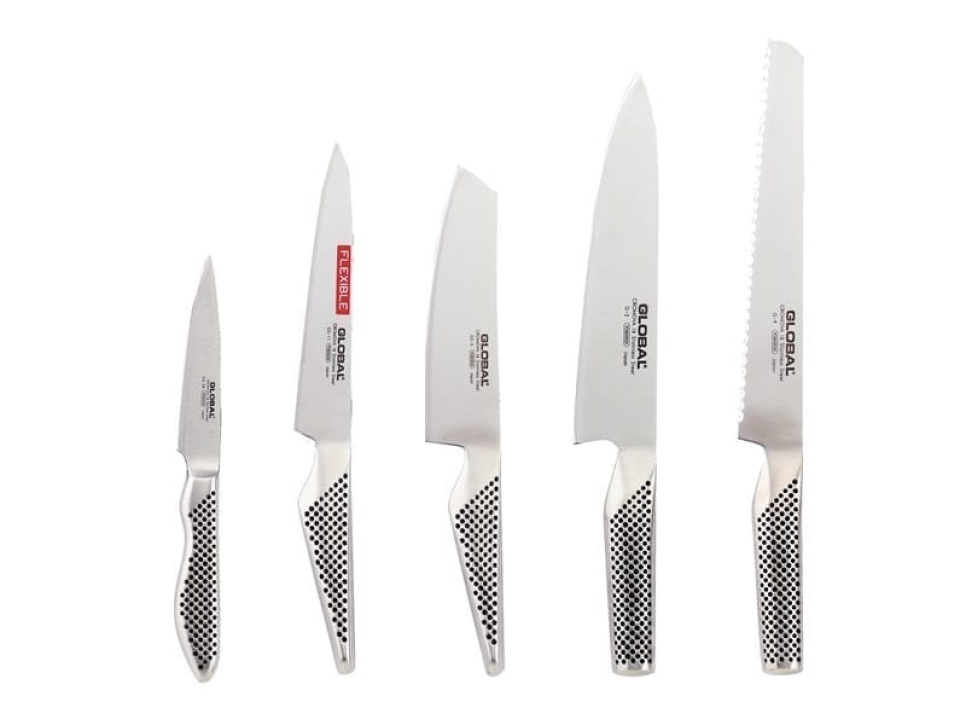 Globalt femdelt knivsæt, G-2, G-9, GS-5, GS-11, GS-38 i gruppen Madlavning / Køkkenknive / Kniv-sæt hos The Kitchen Lab (1073-11425)