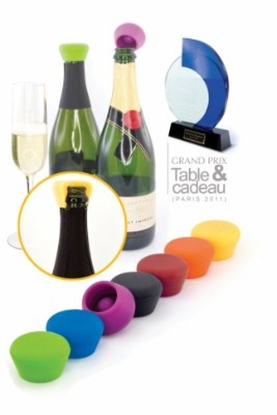 Champagne tørretumbler i silikone, 2-pack - Pulltex i gruppen Bar & Vin / Vin tilbehør / Forsegling hos The Kitchen Lab (1073-27613)