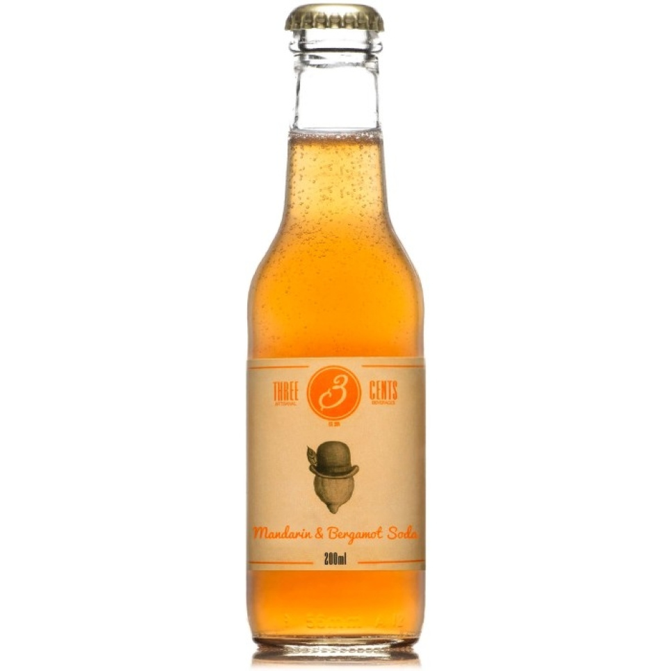 Mandarin & Bergamot Soda, 200 ml - Three Cents i gruppen Madlavning / Kolonial hos The Kitchen Lab (1083-28757)