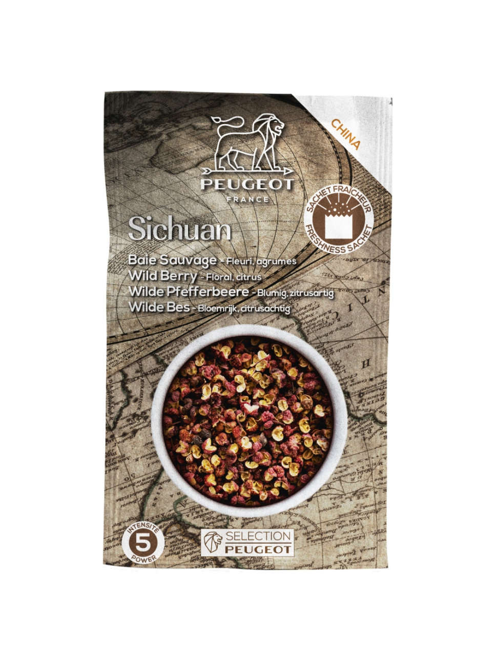 Peber, Rød Szechuan, 40 g, Kina - Peugeot i gruppen Madlavning / Krydderier & Smagsstoffer / Peber hos The Kitchen Lab (1090-31747)