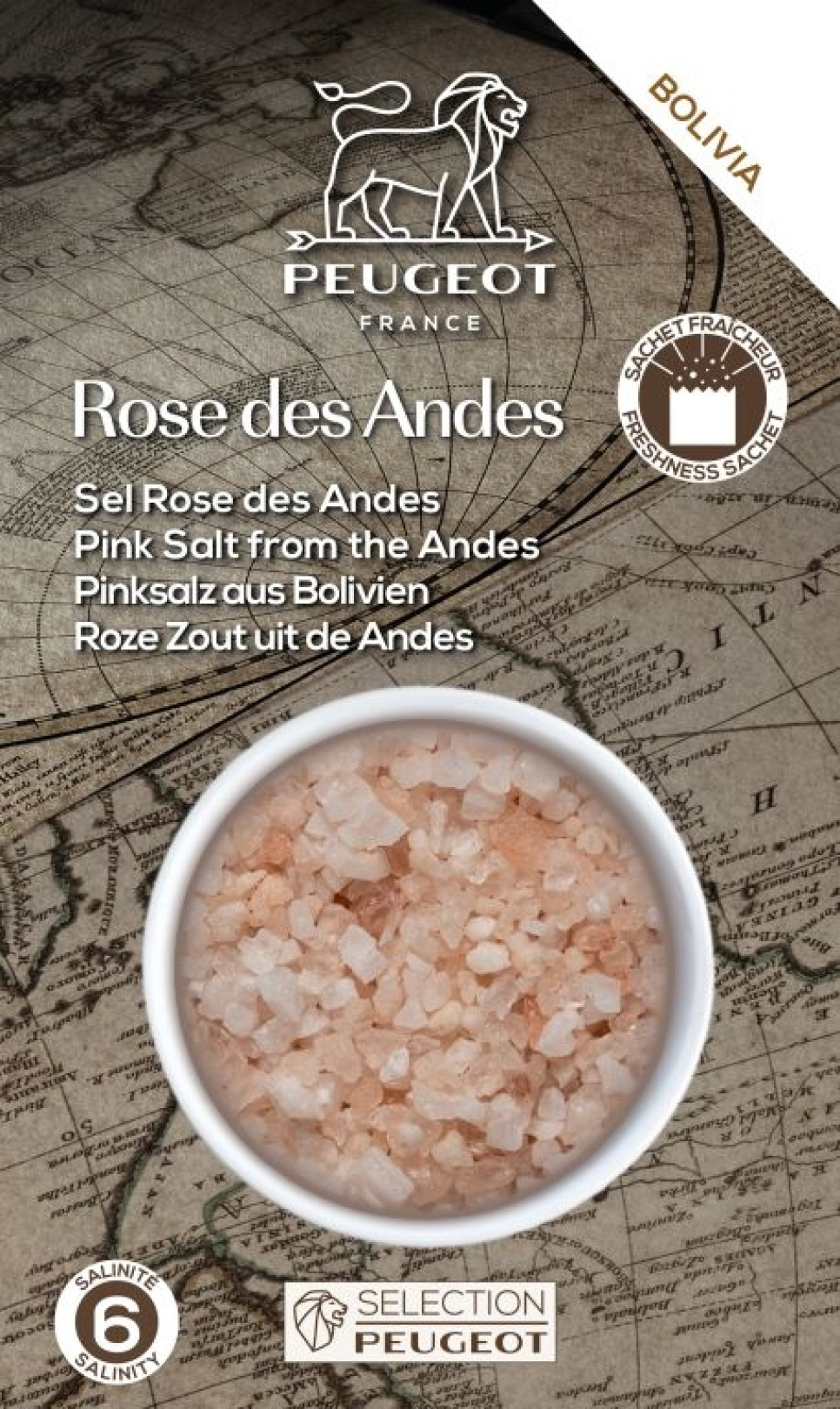 Kvarnsalt, Lyserød, 350 g, Bolivia - Peugeot i gruppen Madlavning / Krydderier & Smagsstoffer / Salt hos The Kitchen Lab (1090-35294)