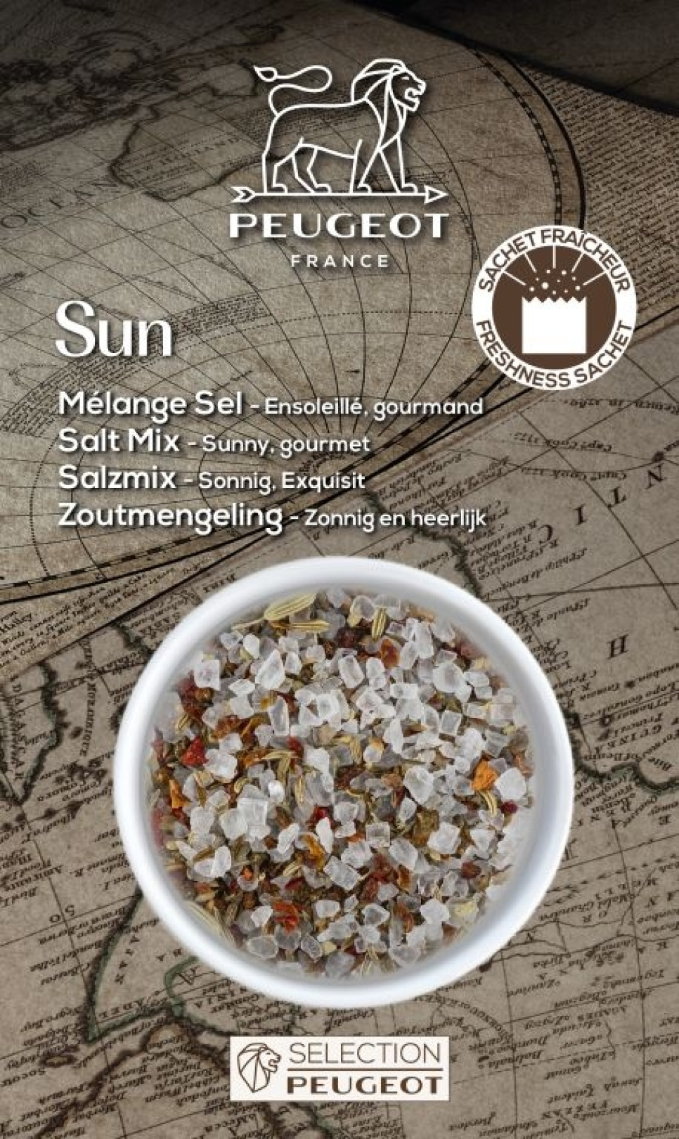 Saltmix til Mølle, Sun, 135g - Peugeot i gruppen Madlavning / Krydderier & Smagsstoffer / Salt hos The Kitchen Lab (1090-35446)