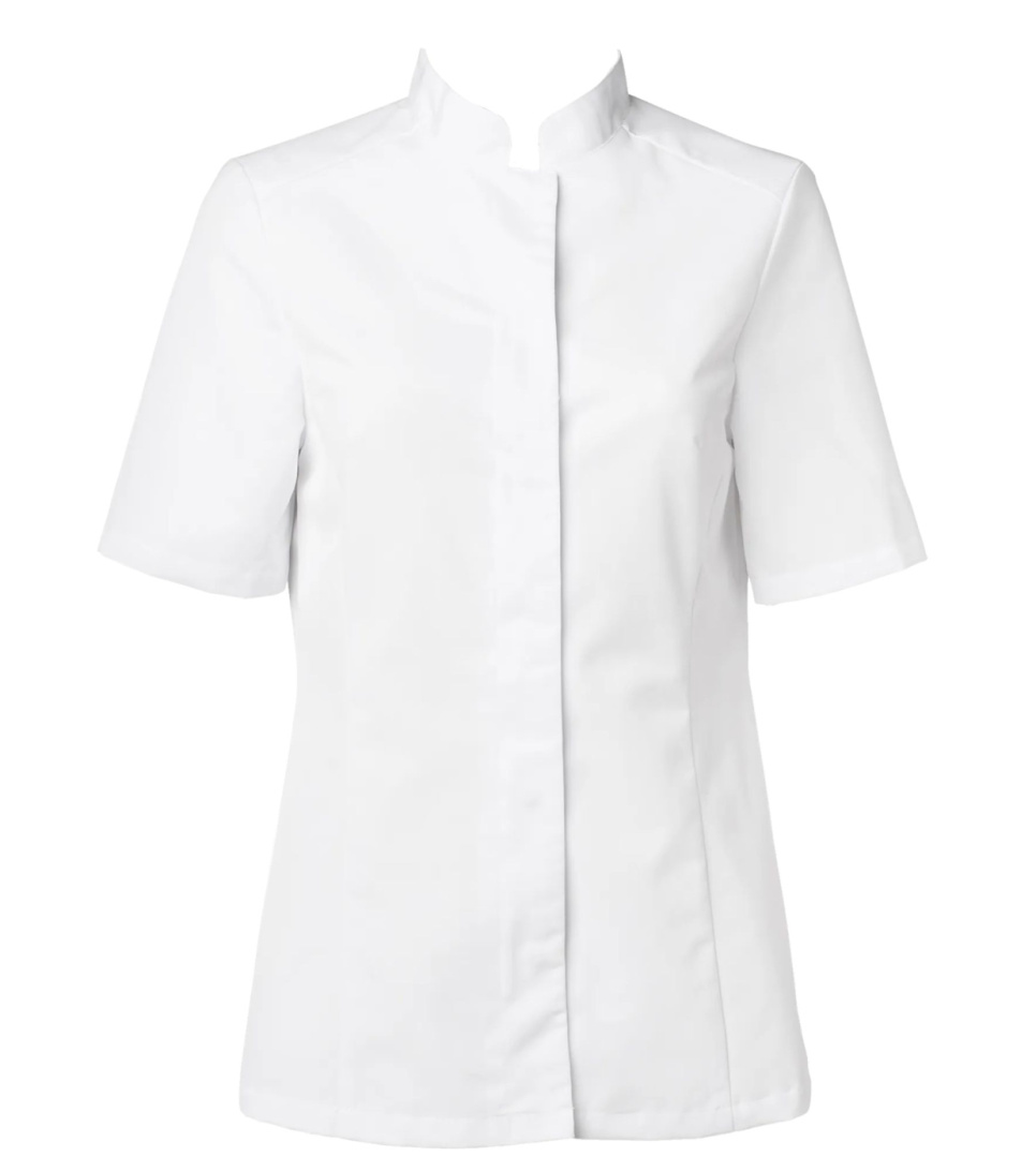 Kokkejacket, kortærmet, dame, hvid - Segers