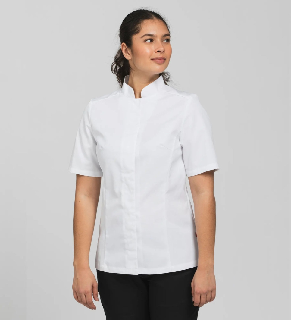 Kokkejacket, kortærmet, dame, hvid - Segers