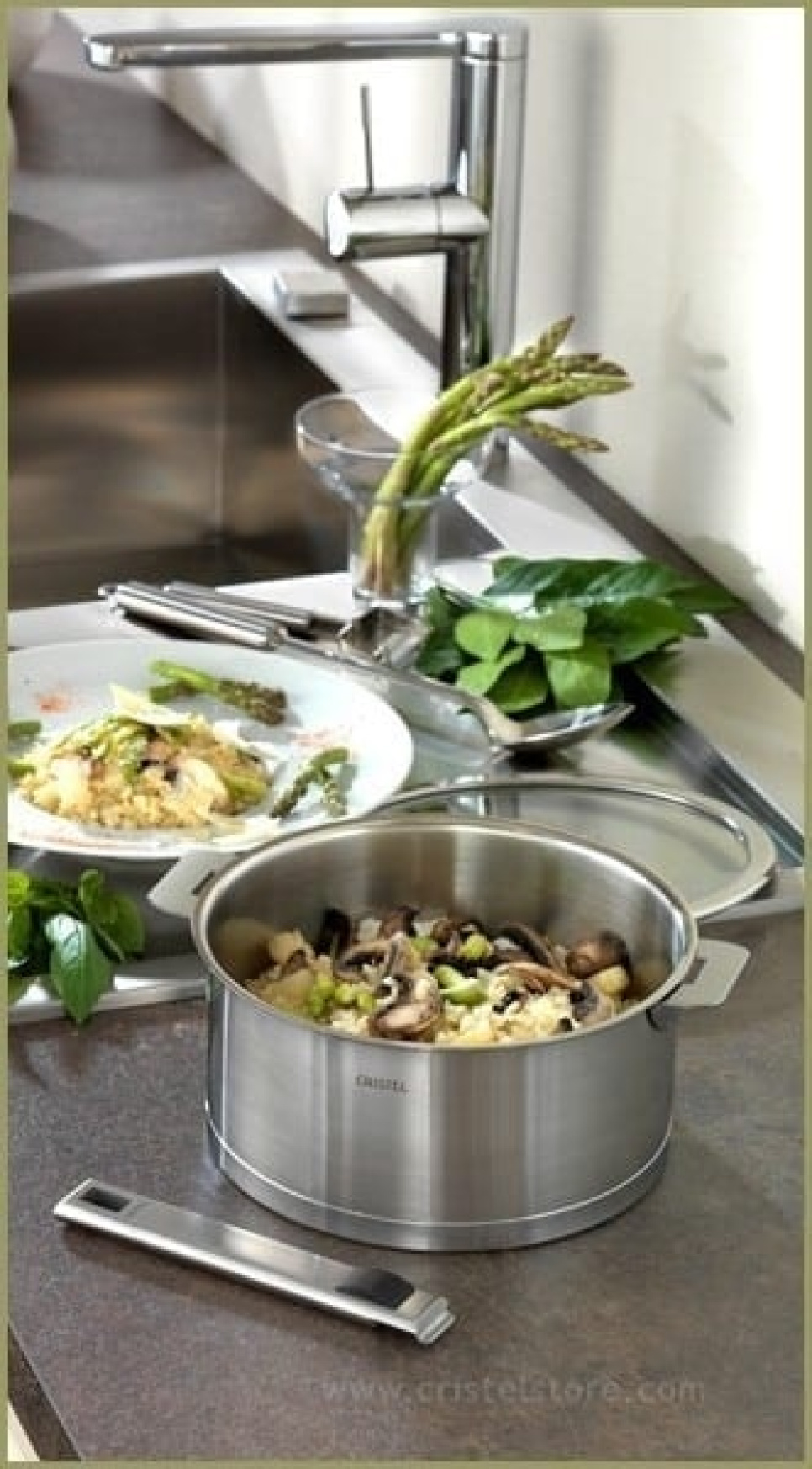 Rustfri gryde, aftageligt håndtag, Strate - Cristel