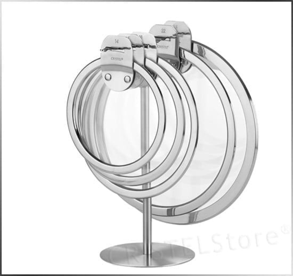 Fladt glas låg, aftageligt håndtag, Strate - Cristel