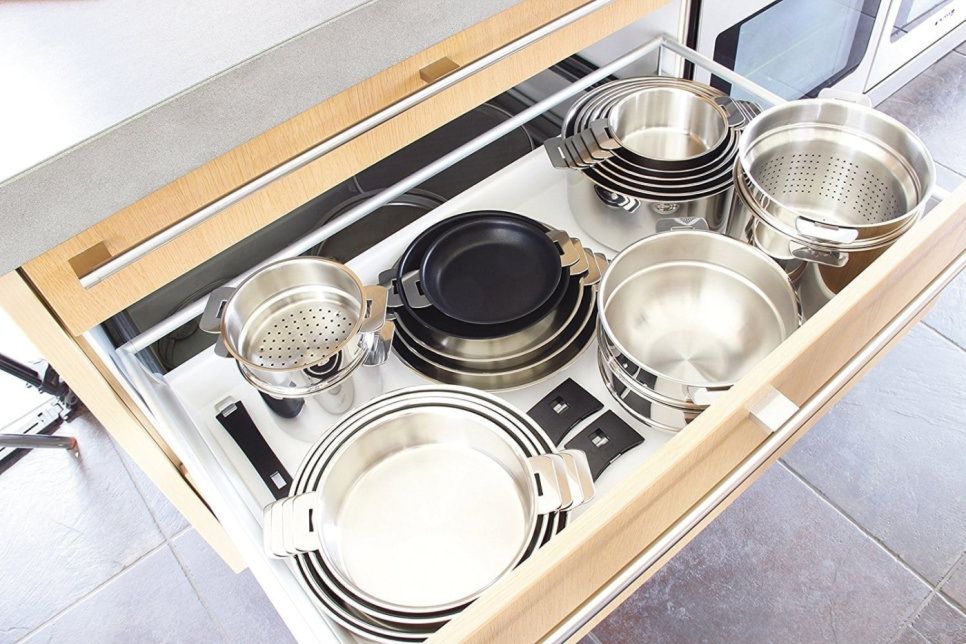 Rustfri gryde med glaslåg, aftageligt håndtag, Strate - Cristel