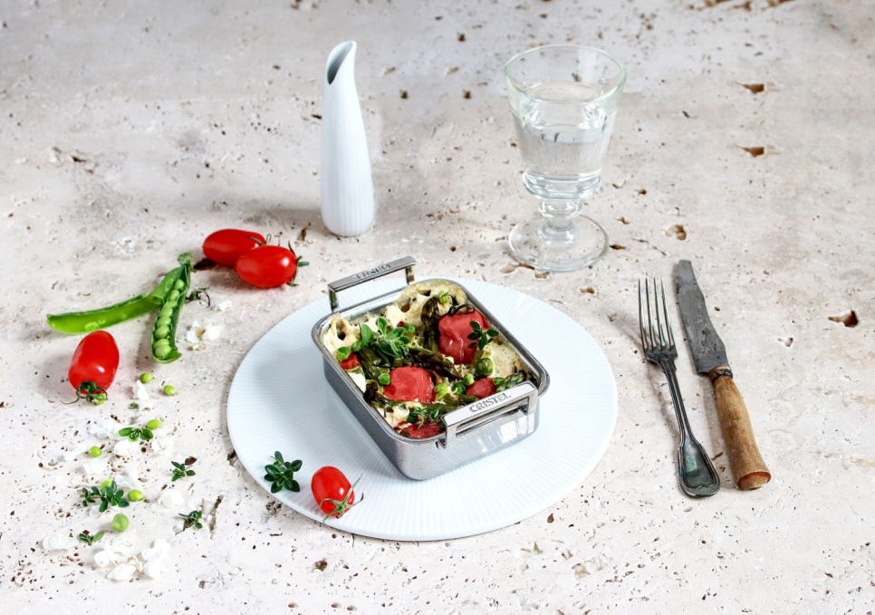 Bagefad i tre lag rustfrit stål, 10x12cm, CastelPro - Cristel Bagefad i tre lag rustfrit stål, 10x12cm, CastelPro - Cristel