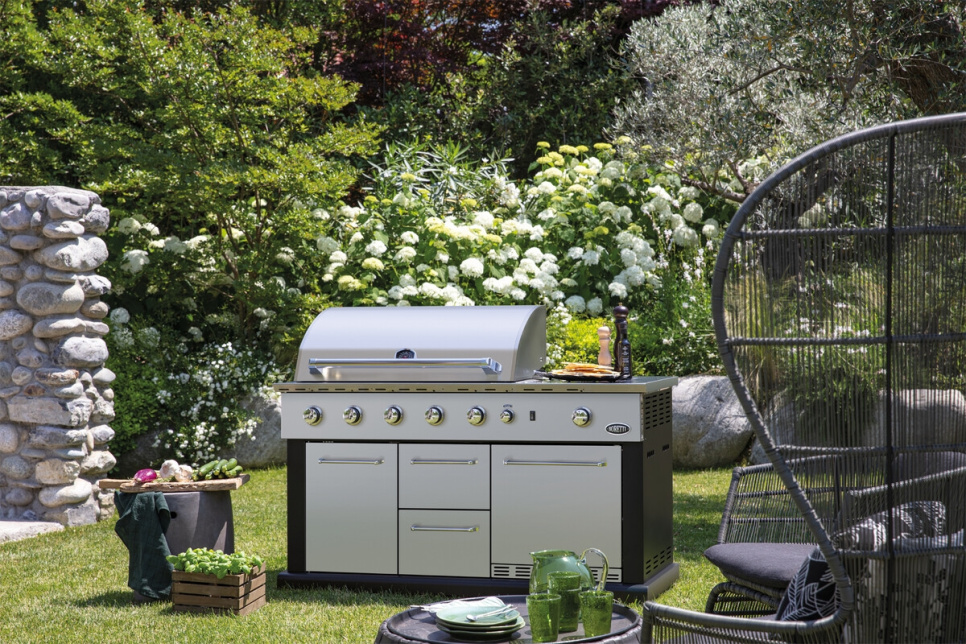 Luciano, rustfri gasgrill med køleskab - Boretti