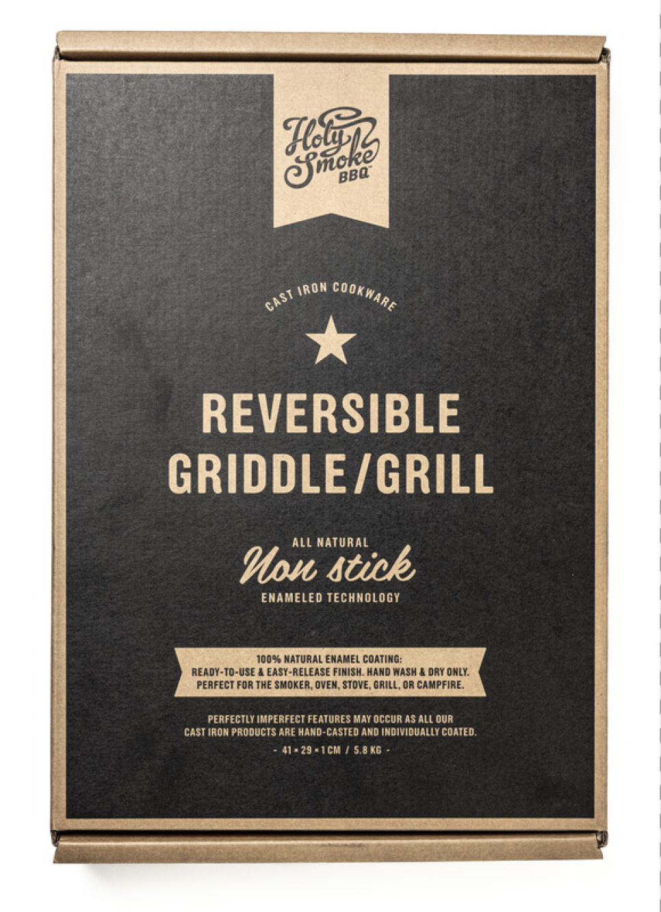 Emaljeret støbejern vendbar bageplade/grill, 41 x 29 cm - Holy Smoke BBQ  Emaljeret støbejern vendbar bageplade/grill, 41 x 29 cm - Holy Smoke BBQ