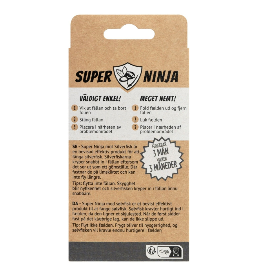 Sølvfiskefælde, 3-pak - Super Ninja Sølvfiskefælde, 3-pak - Super Ninja