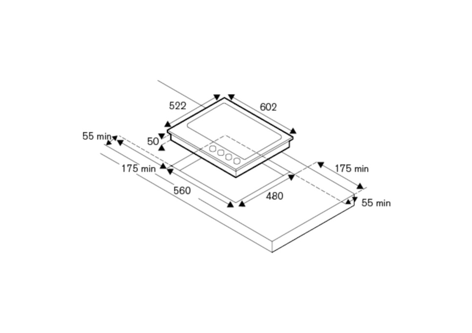 Gaskomfur Professional, 60 cm, Mat sort - Bertazzoni Gaskomfur Professional, 60 cm, Mat sort - Bertazzoni