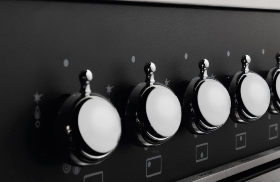 Induktionskogeplade Heritage, 90 cm, model C, 5 Zoner, Dobbelt ovn, Mat sort - Bertazzoni