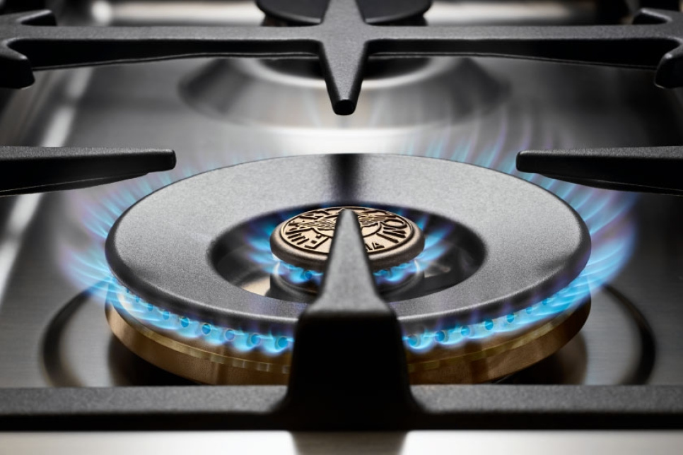 Heritage gaskomfur, 90 cm, 6 brændere, dobbelt ovn, mat sort - Bertazzoni