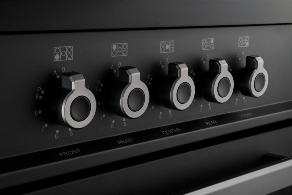 Induktionskogeplade Professional, 90 cm, 5 Zoner, Dobbelt ovn, Carbonio - Bertazzoni