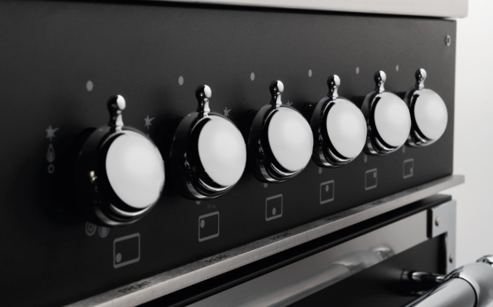 Induktionskogeplade Heritage, 100 cm, 5 Zoner, Dobbelt ovn, Mat sort - Bertazzoni