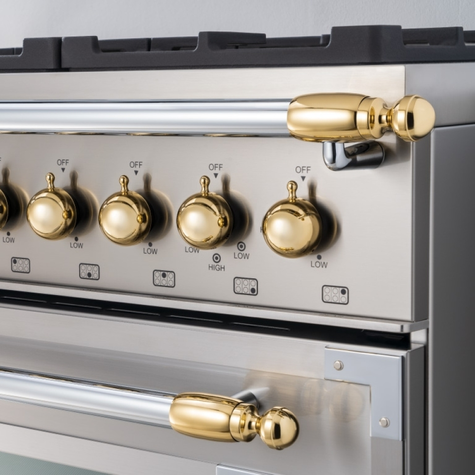 Heritage indretningssæt, kogeplade+blæser, guld (blank) - Bertazzoni i gruppen Grill, komfurer & ovne / Komfurer / Komfur tilbehør hos The Kitchen Lab (1403-30660)