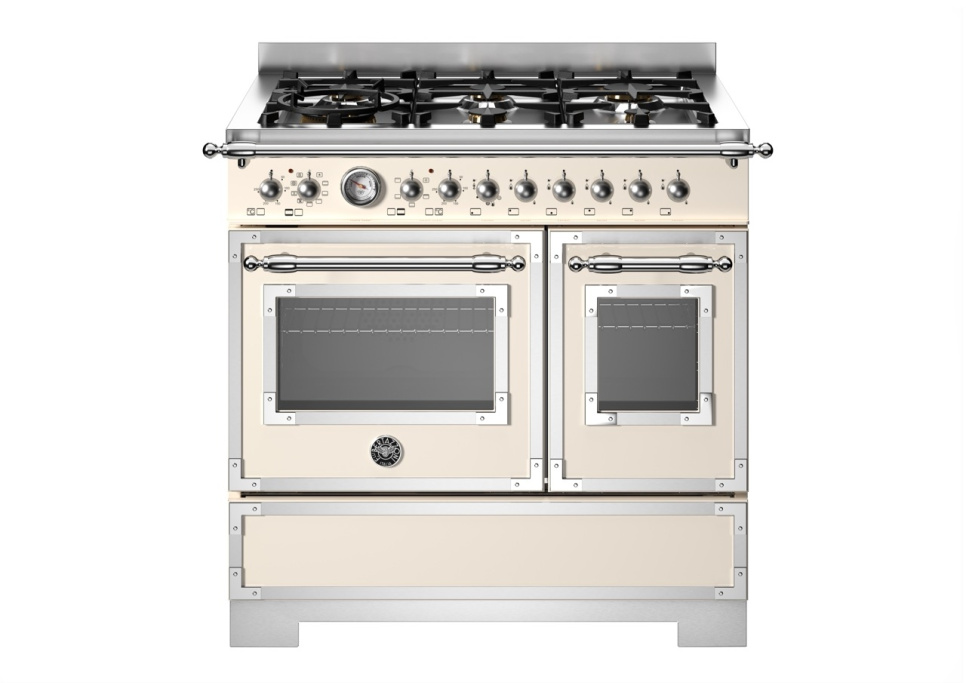 Gasspis Heritage, 90 cm, 6 brännare, 2 ugnar, Elfenbensvit - Bertazzoni i gruppen Grill, komfurer & ovne / Komfurer / Gaskomfurer hos The Kitchen Lab (1403-34185)