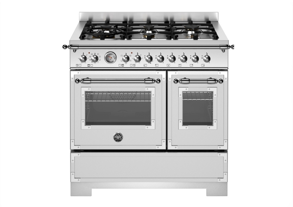 Gasspis Heritage, 90 cm, 6 brännare, 2 ugnar, Rostfri - Bertazzoni i gruppen Grill, komfurer & ovne / Komfurer / Gaskomfurer hos The Kitchen Lab (1403-34187)