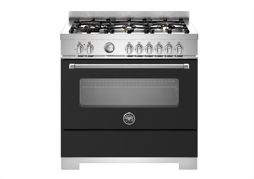 Gasspis Master, 90 cm, 6 brännare, 1 ugn, Mattsvart - Bertazzoni i gruppen Grill, komfurer & ovne / Komfurer / Gaskomfurer hos The Kitchen Lab (1403-34190)