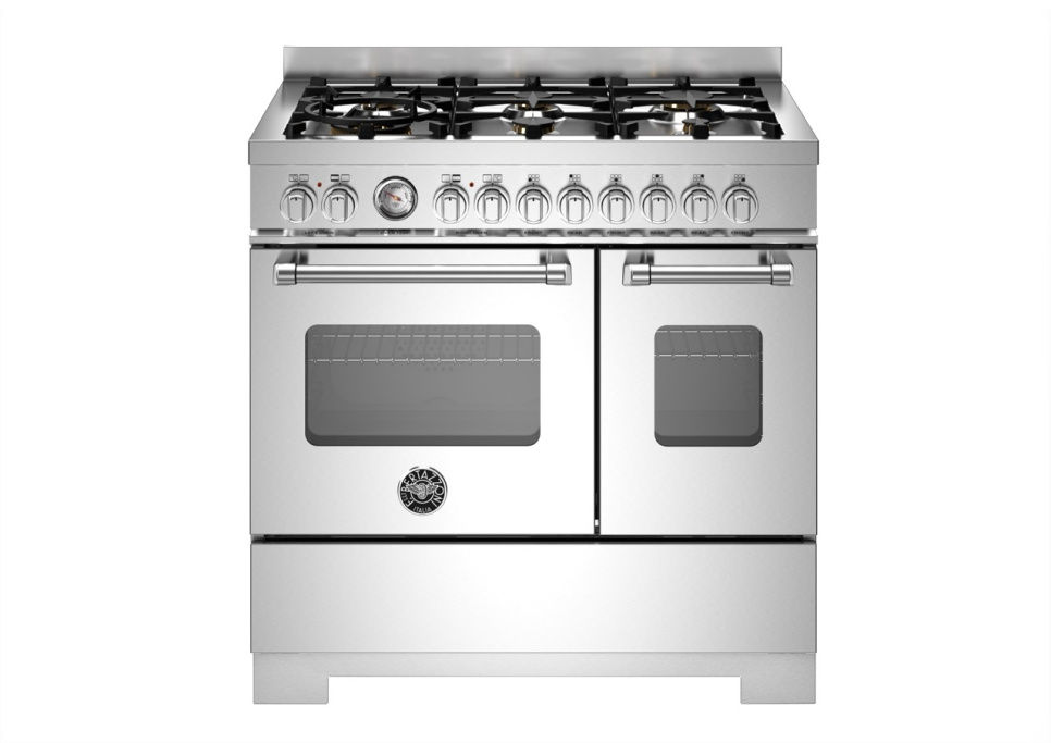 Gasspis Master, 90 cm, 6 brännare, 2 ugnar, Rostfri - Bertazzoni i gruppen Grill, komfurer & ovne / Komfurer / Gaskomfurer hos The Kitchen Lab (1403-34193)