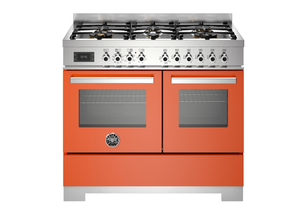 Gasspis Professional, 100 cm, 6 brännare, 2 ugnar, Orange - Bertazzoni i gruppen Grill, komfurer & ovne / Komfurer / Gaskomfurer hos The Kitchen Lab (1403-34195)