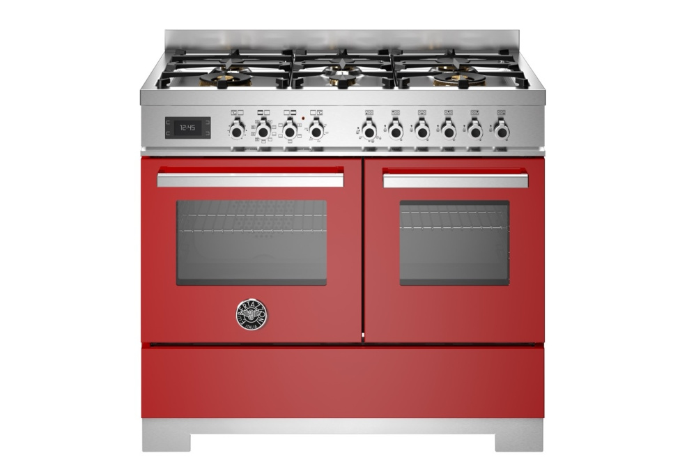 Gasspis Professional, 100 cm, 6 brännare, 2 ugnar, Röd - Bertazzoni i gruppen Grill, komfurer & ovne / Komfurer / Gaskomfurer hos The Kitchen Lab (1403-34196)