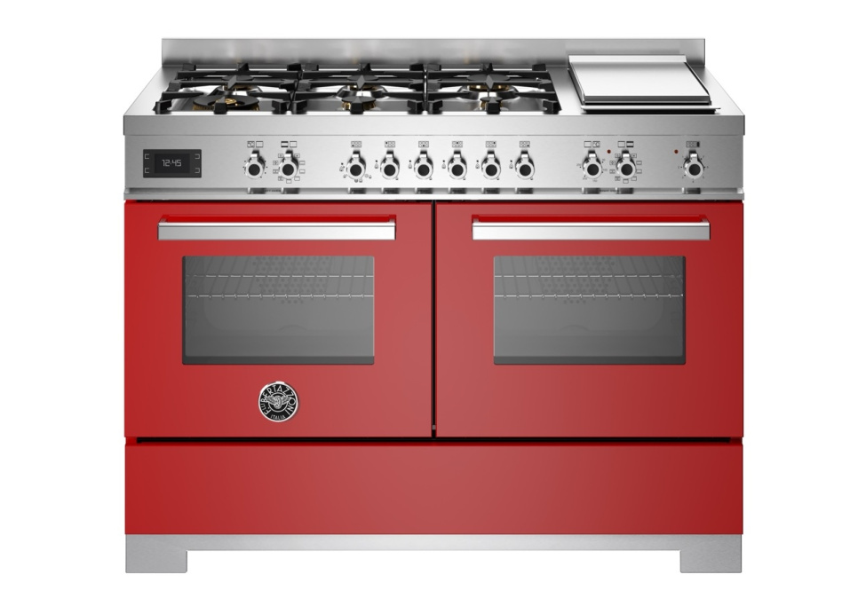 Gasspis Professional, 120 cm, 6 brännare + stekbord, 2 ugnar, Röd - Bertazzoni i gruppen Grill, komfurer & ovne / Komfurer / Gaskomfurer hos The Kitchen Lab (1403-34202)