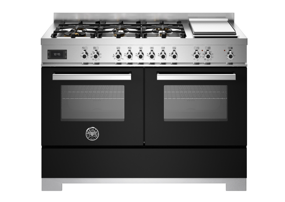 Gasspis Professional, 120 cm, 6 brännare + stekbord, 2 ugnar, Svart - Bertazzoni i gruppen Grill, komfurer & ovne / Komfurer / Gaskomfurer hos The Kitchen Lab (1403-34203)