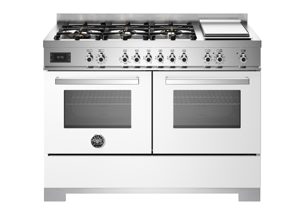 Gasspis Professional, 120 cm, 6 brännare + stekbord, 2 ugnar, Vit - Bertazzoni i gruppen Grill, komfurer & ovne / Komfurer / Gaskomfurer hos The Kitchen Lab (1403-34204)