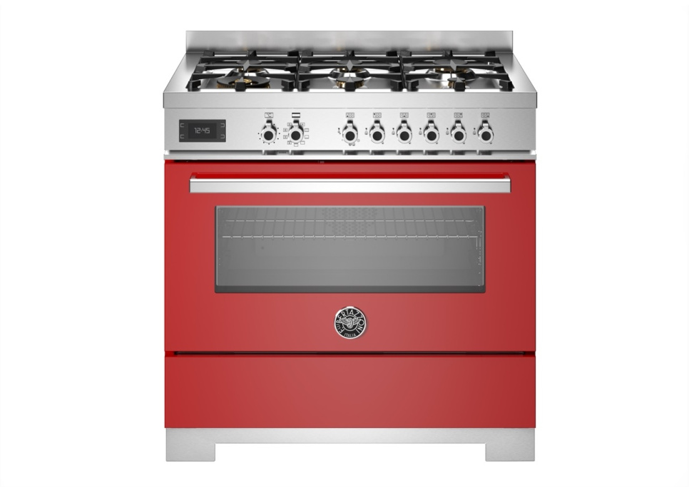 Gasspis Professional, 90 cm, 6 brännare, 1 ugn, Röd - Bertazzoni i gruppen Grill, komfurer & ovne / Komfurer / Gaskomfurer hos The Kitchen Lab (1403-34214)