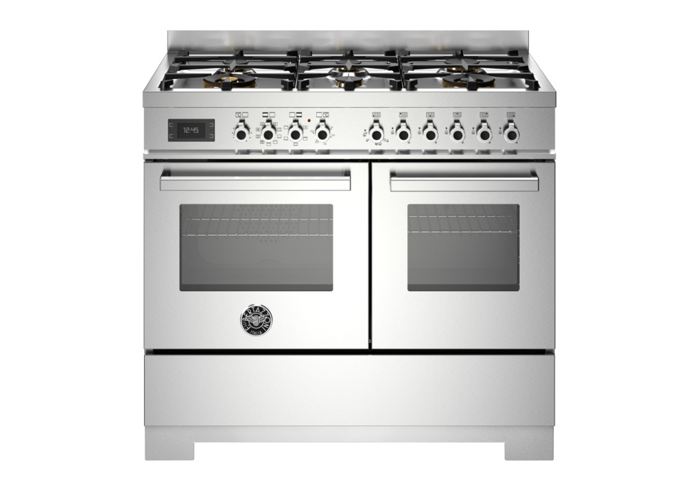 Gasspis Professional, 90 cm, 6 brännare, 2 ugnar, Rostfri - Bertazzoni i gruppen Grill, komfurer & ovne / Komfurer / Gaskomfurer hos The Kitchen Lab (1403-34219)