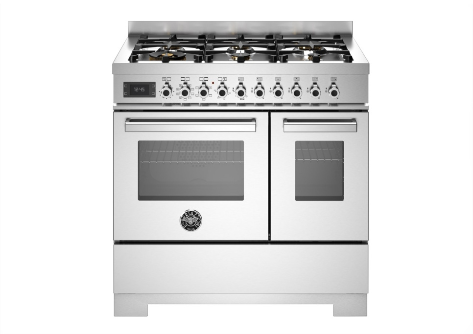 Gasspis Professional, 90 cm, 6 brännare, 2 ugnar, Rostfri - Bertazzoni i gruppen Grill, komfurer & ovne / Komfurer / Gaskomfurer hos The Kitchen Lab (1403-34220)