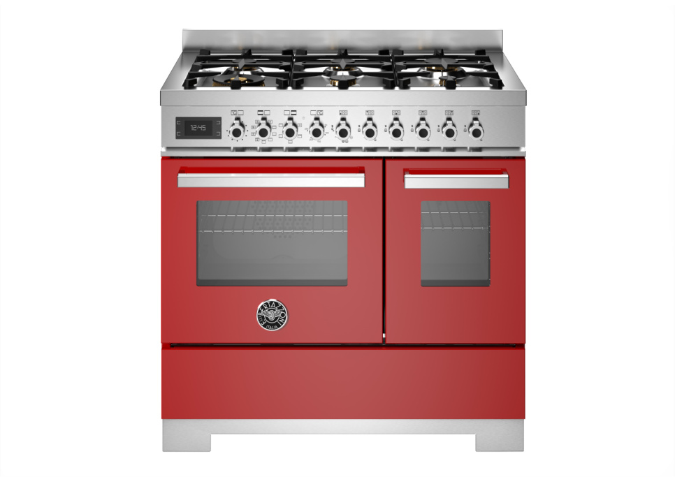 Gasspis Professional, 90 cm, 6 brännare, 2 ugnar, Röd - Bertazzoni i gruppen Grill, komfurer & ovne / Komfurer / Gaskomfurer hos The Kitchen Lab (1403-34221)