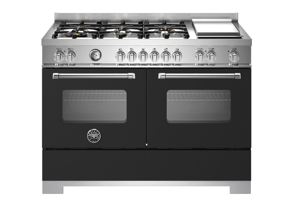 Gasspis Master, 120 cm, 6 brännare + stekbord, 2 ugnar, Mattsvart - Bertazzoni i gruppen Grill, komfurer & ovne / Komfurer / Gaskomfurer hos The Kitchen Lab (1403-34224)