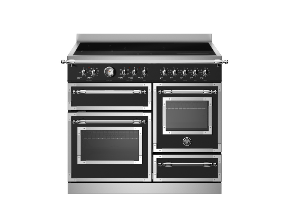 Induktionsspis Heritage, 100 cm, 5 zoner, 3 ugnar, Mattsvart - Bertazzoni i gruppen Grill, komfurer & ovne / Komfurer / Induktionskomfurer hos The Kitchen Lab (1403-34230)