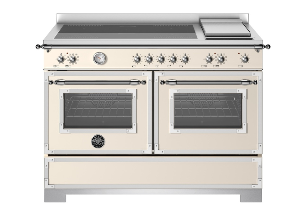 Induktionsspis Heritage, 120 cm, 5 zoner + stekbord, 2 ugnar, Elfenbensvit - Ber i gruppen Grill, komfurer & ovne / Komfurer / Induktionskomfurer hos The Kitchen Lab (1403-34231)