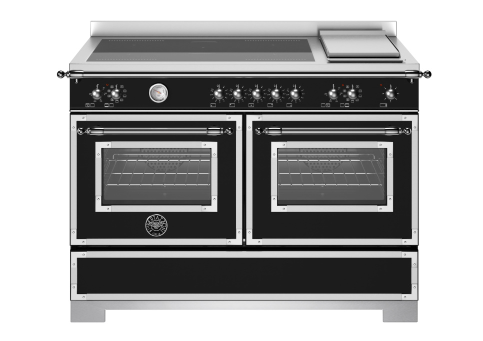 Induktionsspis Heritage, 120 cm, 5 zoner + stekbord, 2 ugnar, Mattsvart - Bertaz i gruppen Grill, komfurer & ovne / Komfurer / Induktionskomfurer hos The Kitchen Lab (1403-34232)