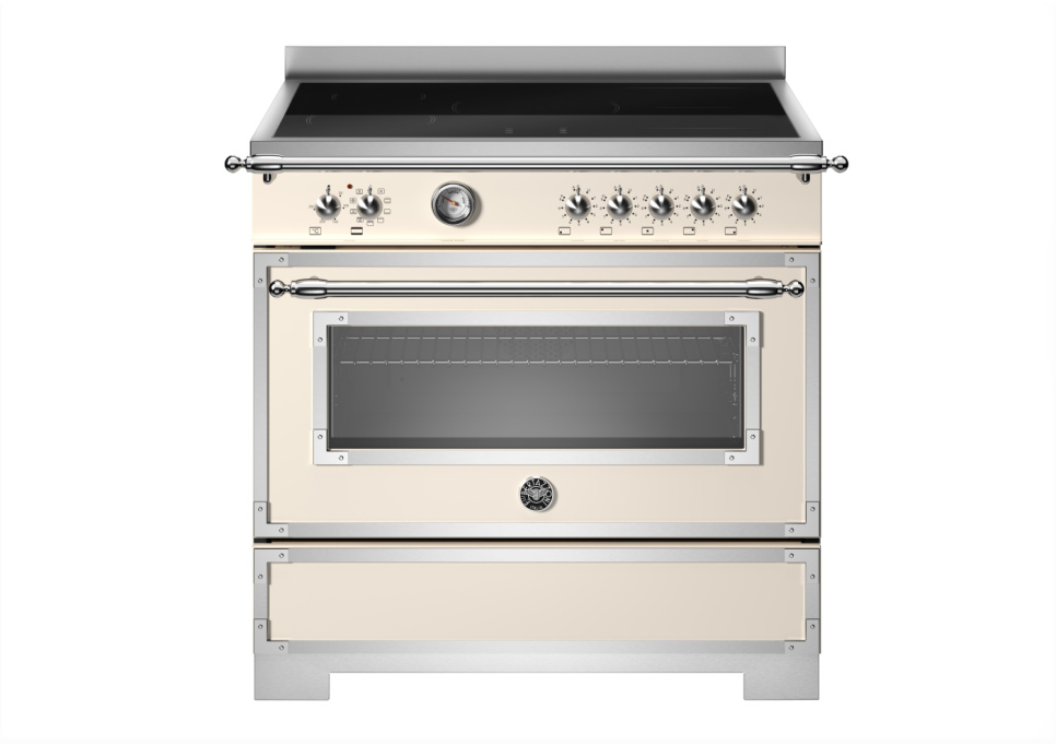 Induktionsspis Heritage, 90 cm, 5 zoner, 1 ugn, Elfenbensvit - Bertazzoni i gruppen Grill, komfurer & ovne / Komfurer / Induktionskomfurer hos The Kitchen Lab (1403-34236)