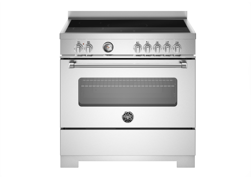 Induktionsspis Master, 90 cm, 5 zoner, 1 ugn, Rostfri - Bertazzoni i gruppen Grill, komfurer & ovne / Komfurer / Induktionskomfurer hos The Kitchen Lab (1403-34247)