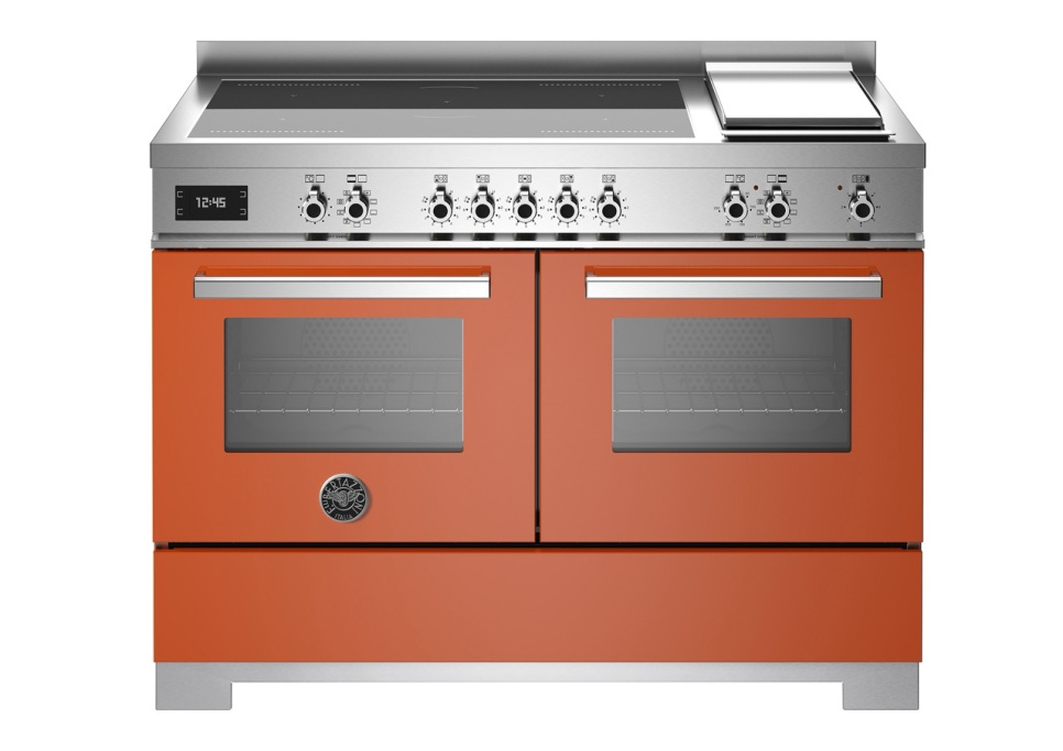 Induktionsspis Professional, 120 cm, 5 zoner + stekbord, 2 ugnar, Orange - Berta i gruppen Grill, komfurer & ovne / Komfurer / Induktionskomfurer hos The Kitchen Lab (1403-34253)