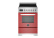 Induktionsspis Professional, 60 cm, 4 zoner, 1 ugn, Röd - Bertazzoni