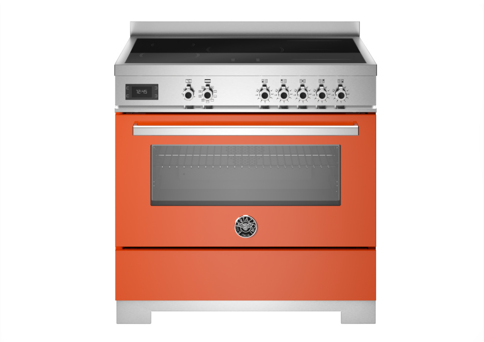 Induktionsspis Professional, 90 cm, 5 zoner, 1 ugn, Orange - Bertazzoni i gruppen Grill, komfurer & ovne / Komfurer / Induktionskomfurer hos The Kitchen Lab (1403-34266)