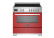 Induktionsspis Professional, 90 cm, 5 zoner, 1 ugn, Röd - Bertazzoni